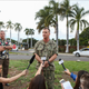 Rear Admiral Robert Chadwick answers questions at a press conference outside of the Nimitz Gate entrance to Joint Base Pearl Harbor-Hickam on December 4, 2019 in Honolulu, United States.